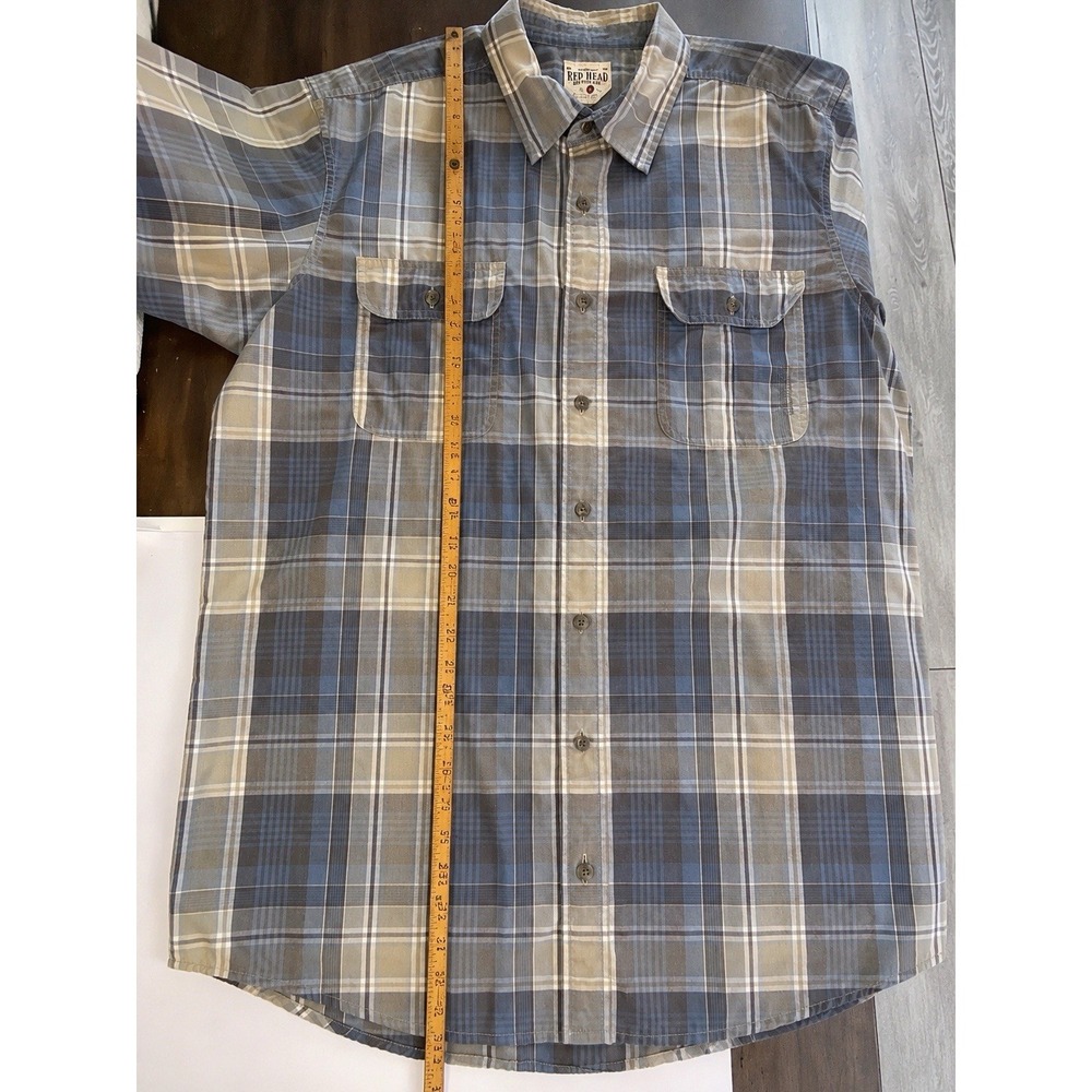 Red Head Brand Shirt Men's XLT Plaid Vented Pocket Bass Pro Fishing Outdoor SS - Picture 2 of 6